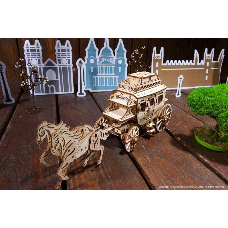 Ugears Конструктор 3D пазл Почтовый дилижанс  70045